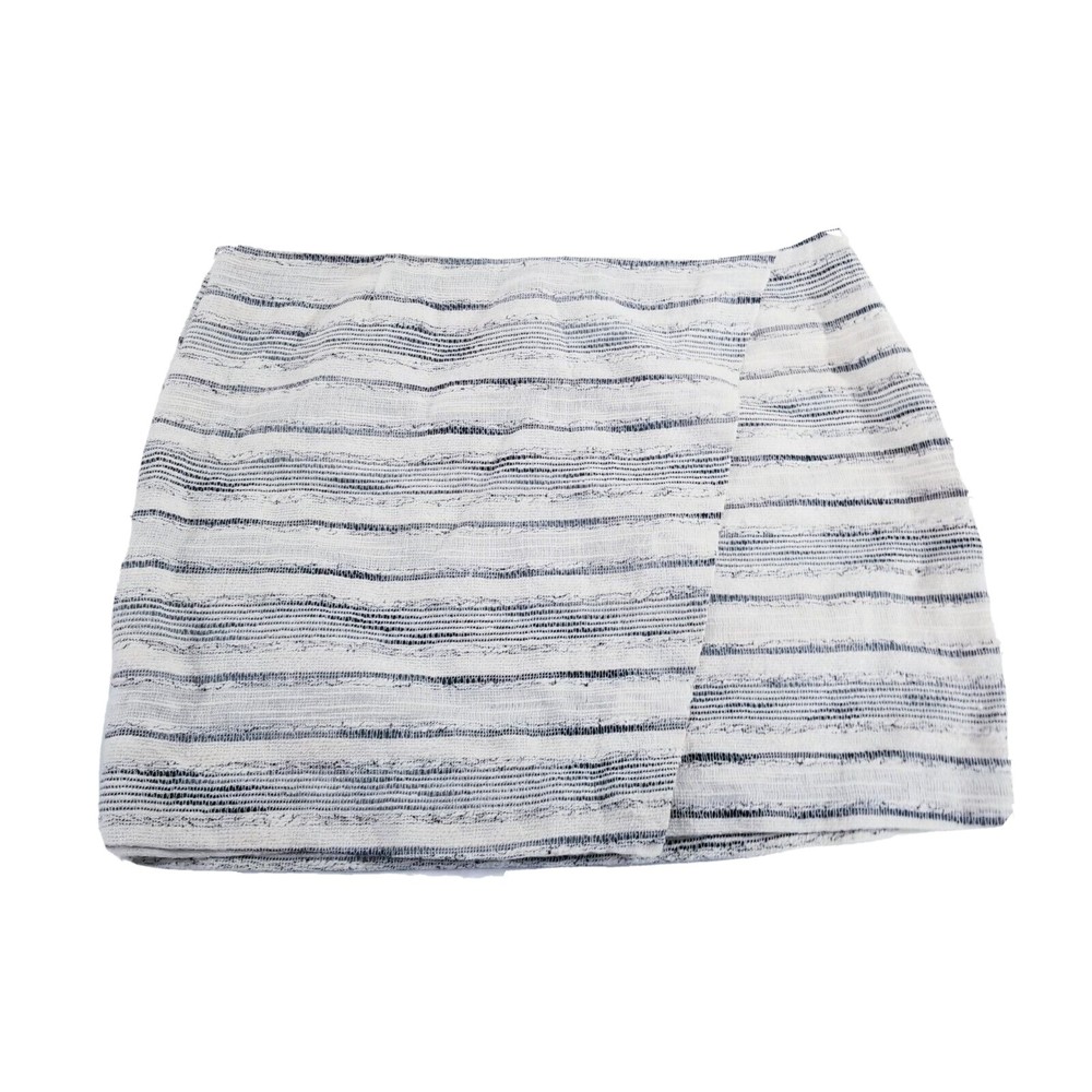 Gap Faux Wrap Skirt Women Size 12 Cream Black Gray